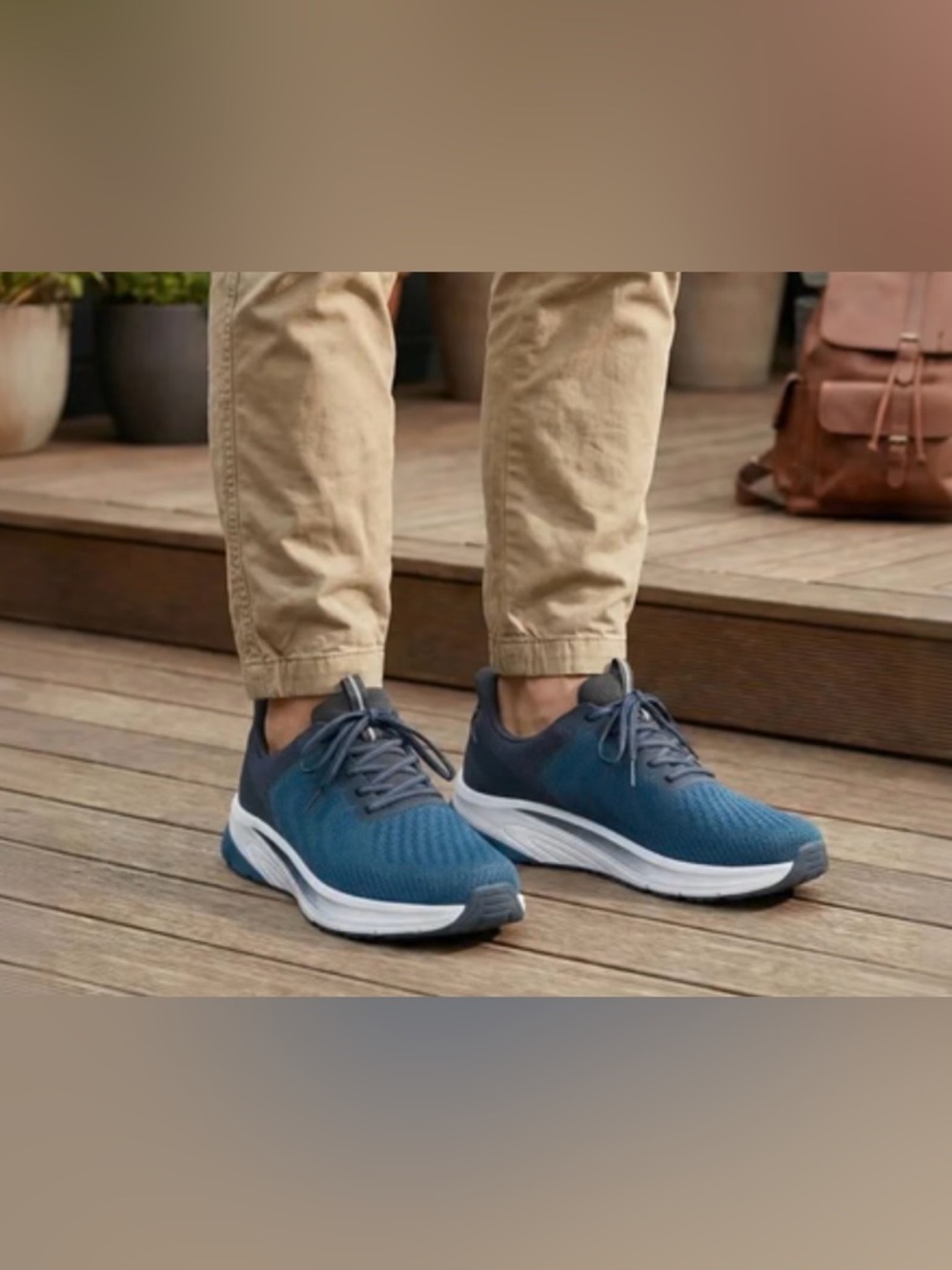 Men's Blue Knit Running Sneakers